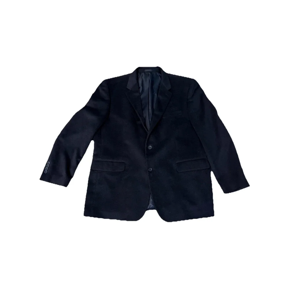 Andrew Fezza‎ Mens Baxter  Blazer 2 Button Sport Coat Jacket Black 48 R